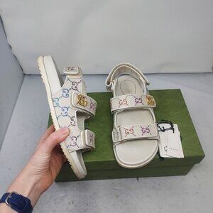 Gucci Supreme WOMEN GG White Crystal Moritz Monogram Dad Sandal